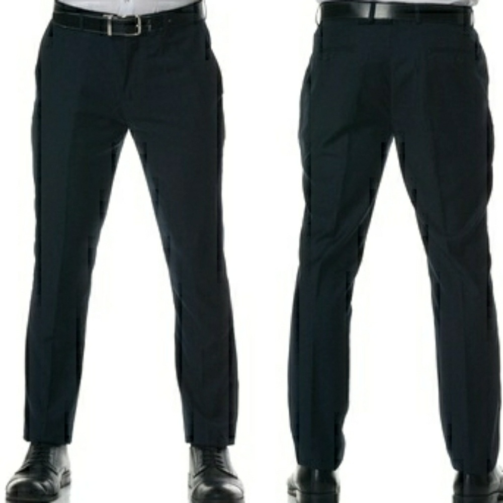 ⬇️ Slim-Fit Solid Navy Blue Dress Pants 38x32
